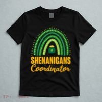 Funny Cute Shenanigans Coordinator Lucky Green Rainbow Pot Of Gold T-Shirt thumb 5