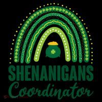 Funny Cute Shenanigans Coordinator Lucky Green Rainbow Pot Of Gold Coffee Mug thumb 5