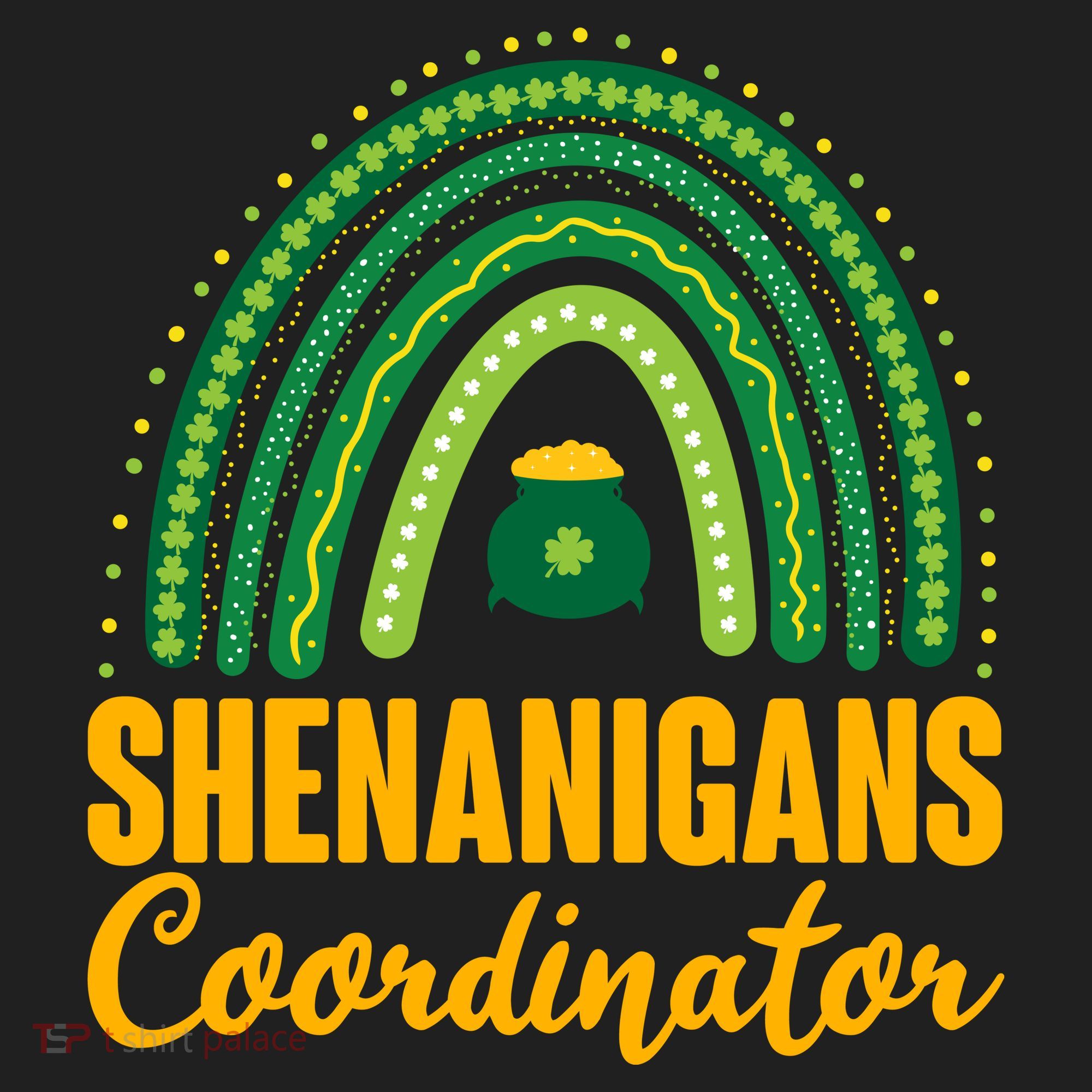 Funny Cute Shenanigans Coordinator Lucky Green Rainbow Pot Of Gold Beanie