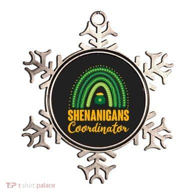 Funny Cute Shenanigans Coordinator Lucky Green Rainbow Pot Of Gold Ornament