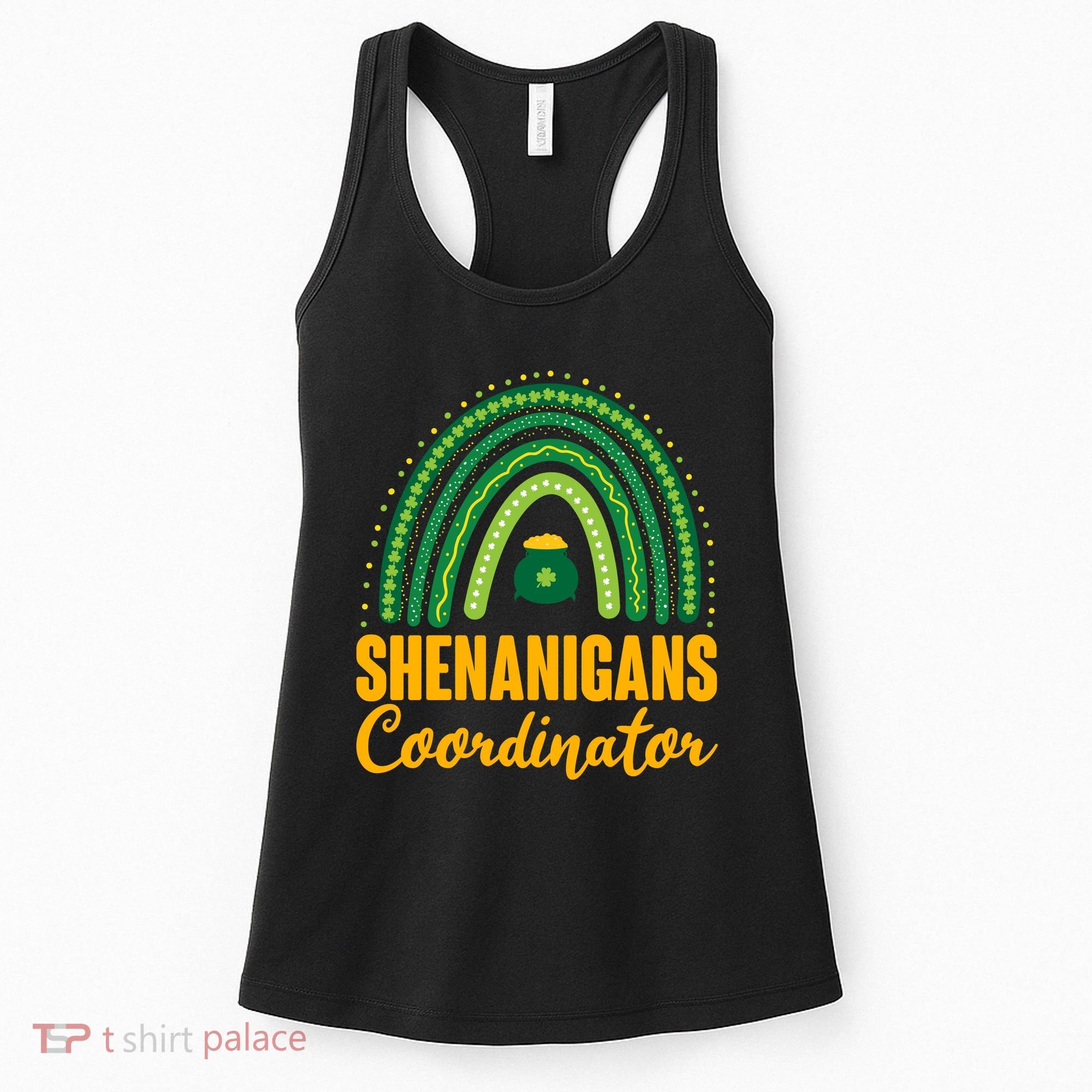 Funny Cute Shenanigans Coordinator Lucky Green Rainbow Pot Of Gold Women's Tank Top