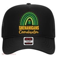 Funny Cute Shenanigans Coordinator Lucky Green Rainbow Pot Of Gold Hat thumb 0