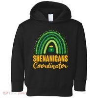 Funny Cute Shenanigans Coordinator Lucky Green Rainbow Pot Of Gold Toddler Hoodie thumb 0