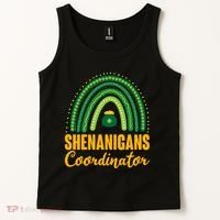Funny Cute Shenanigans Coordinator Lucky Green Rainbow Pot Of Gold Tank Top thumb 2