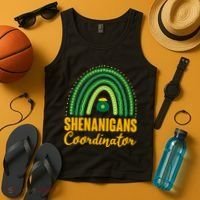 Funny Cute Shenanigans Coordinator Lucky Green Rainbow Pot Of Gold Tank Top thumb 4