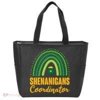 Funny Cute Shenanigans Coordinator Lucky Green Rainbow Pot Of Gold Tote Bag thumb 0