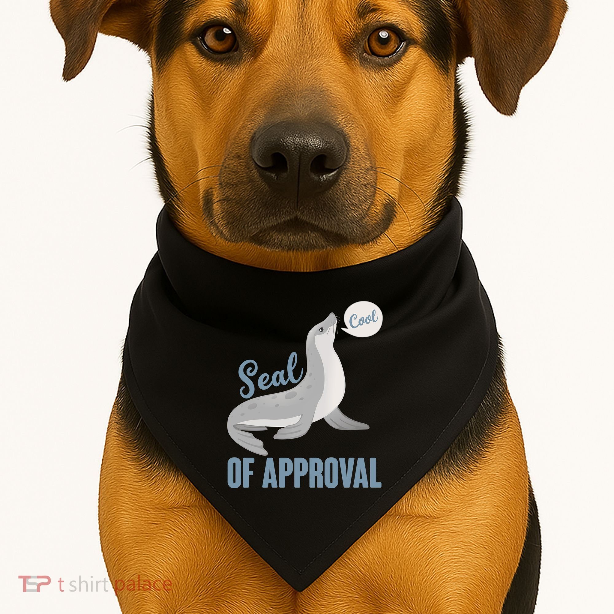Funny Cute Seal Of Approval USA-Made Doggie Bandana