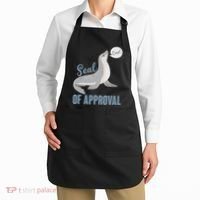 Funny Cute Seal Of Approval Apron thumb 2
