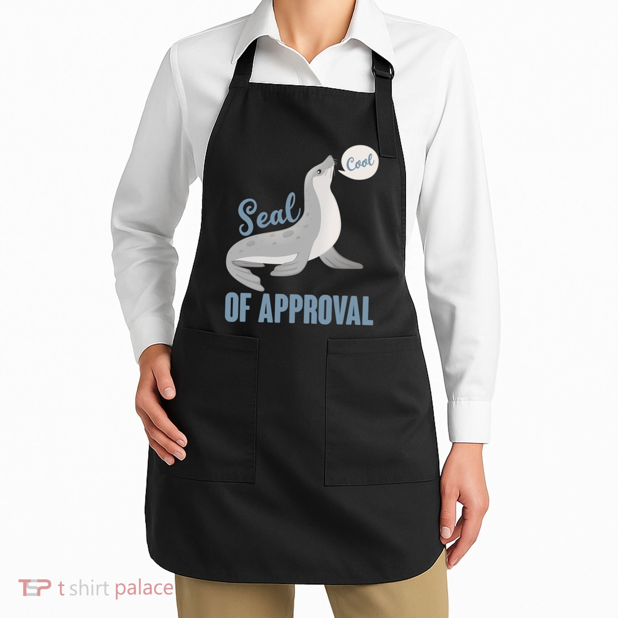 Funny Cute Seal Of Approval Apron