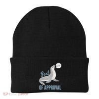 Funny Cute Seal Of Approval Beanie thumb 0