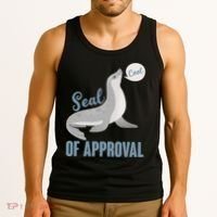Funny Cute Seal Of Approval Tank Top thumb 3