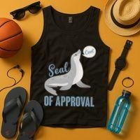 Funny Cute Seal Of Approval Tank Top thumb 4