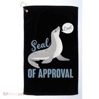 Funny Cute Seal Of Approval Golf Towel thumb 0