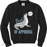 Funny Cute Seal Of Approval Kids Sweatshirt thumb 0