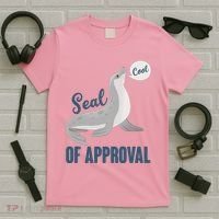 Funny Cute Seal Of Approval T-Shirt thumb 5