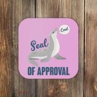 Funny Cute Seal Of Approval Coaster thumb 0