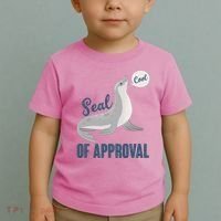 Funny Cute Seal Of Approval Toddler T-Shirt thumb 2