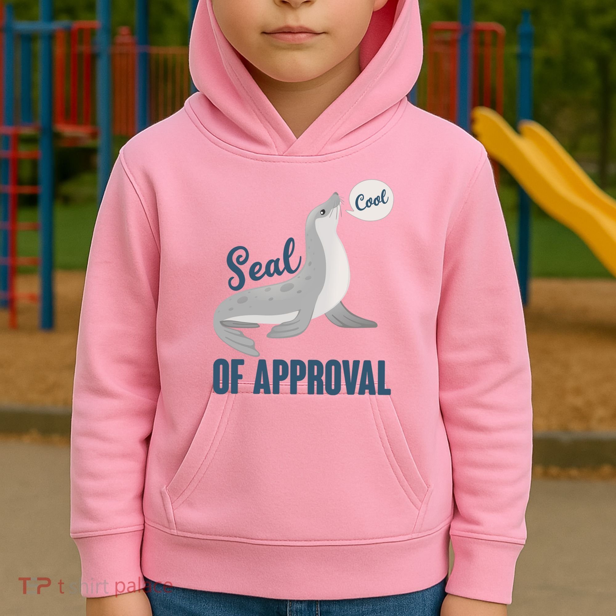 Funny Cute Seal Of Approval Kids Hoodie