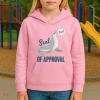 Funny Cute Seal Of Approval Kids Hoodie thumb 3