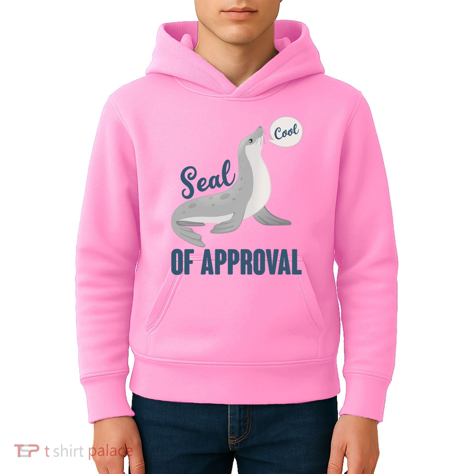Funny Cute Seal Of Approval Kids Hoodie