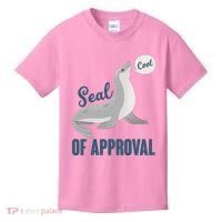 Funny Cute Seal Of Approval Kids T-Shirt thumb 0