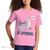 Funny Cute Seal Of Approval Kids T-Shirt thumb 2