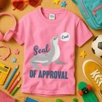 Funny Cute Seal Of Approval Kids T-Shirt thumb 3