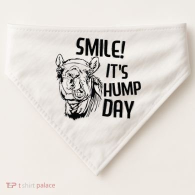Funny Camel Smile! ItS Hump Day Funny Hump Day USA-Made Doggie Bandana