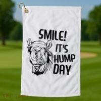 Funny Camel Smile! ItS Hump Day Funny Hump Day Golf Towel thumb 1