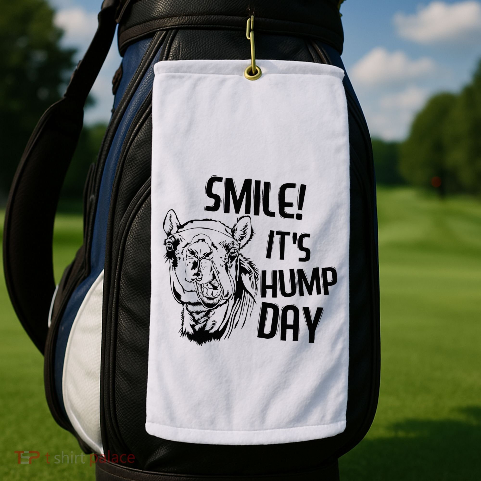 Funny Camel Smile! ItS Hump Day Funny Hump Day Golf Towel