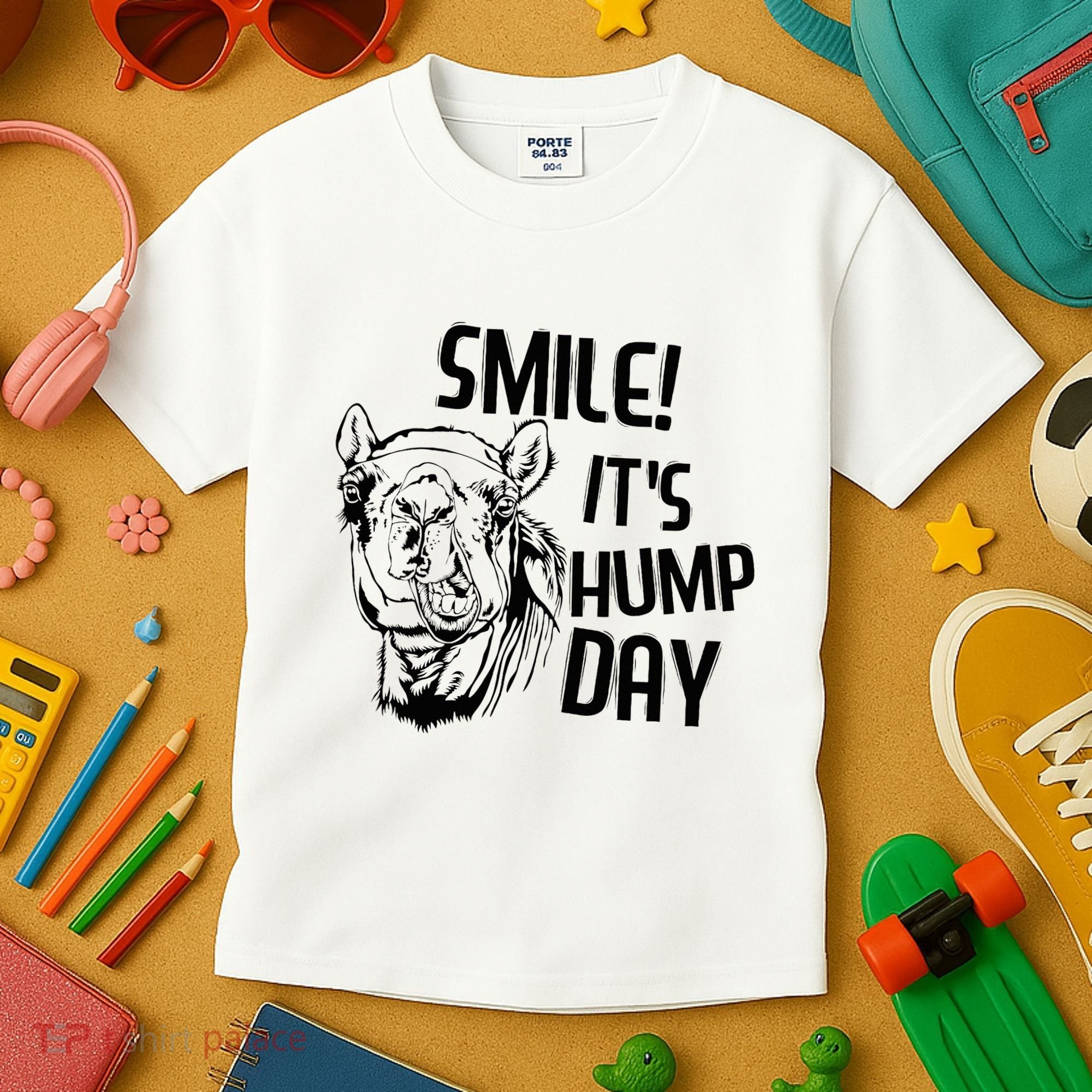 Funny Camel Smile! ItS Hump Day Funny Hump Day Kids T-Shirt
