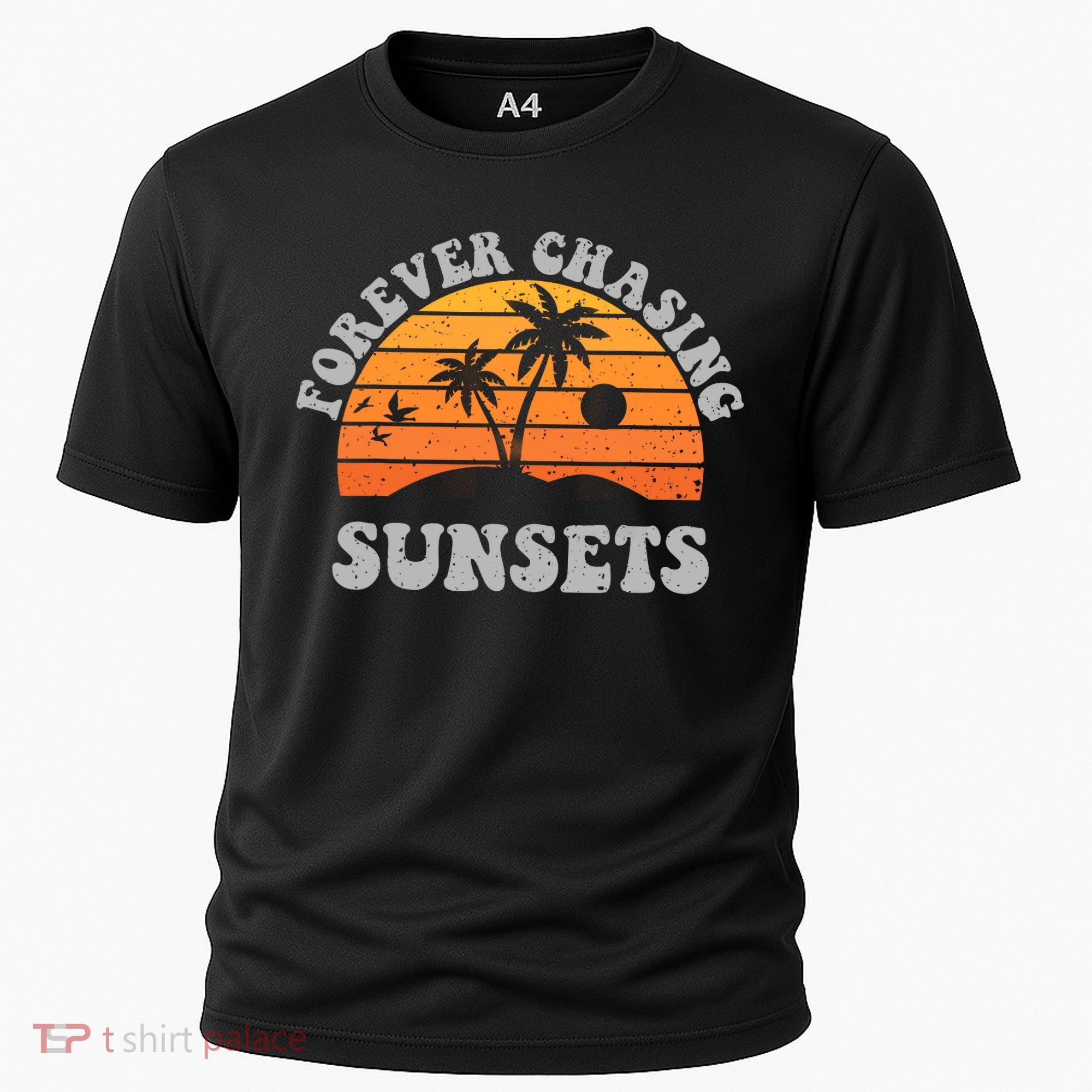 Forever Chasing Sunsets Funny Retro Sunset Photographer Men Cooling Performance Crew T-Shirt