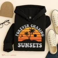 Forever Chasing Sunsets Funny Retro Sunset Photographer Men Hoodie thumb 4