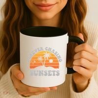 Forever Chasing Sunsets Funny Retro Sunset Photographer Men Coffee Mug thumb 3