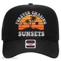 Forever Chasing Sunsets Funny Retro Sunset Photographer Men Hat thumb 0
