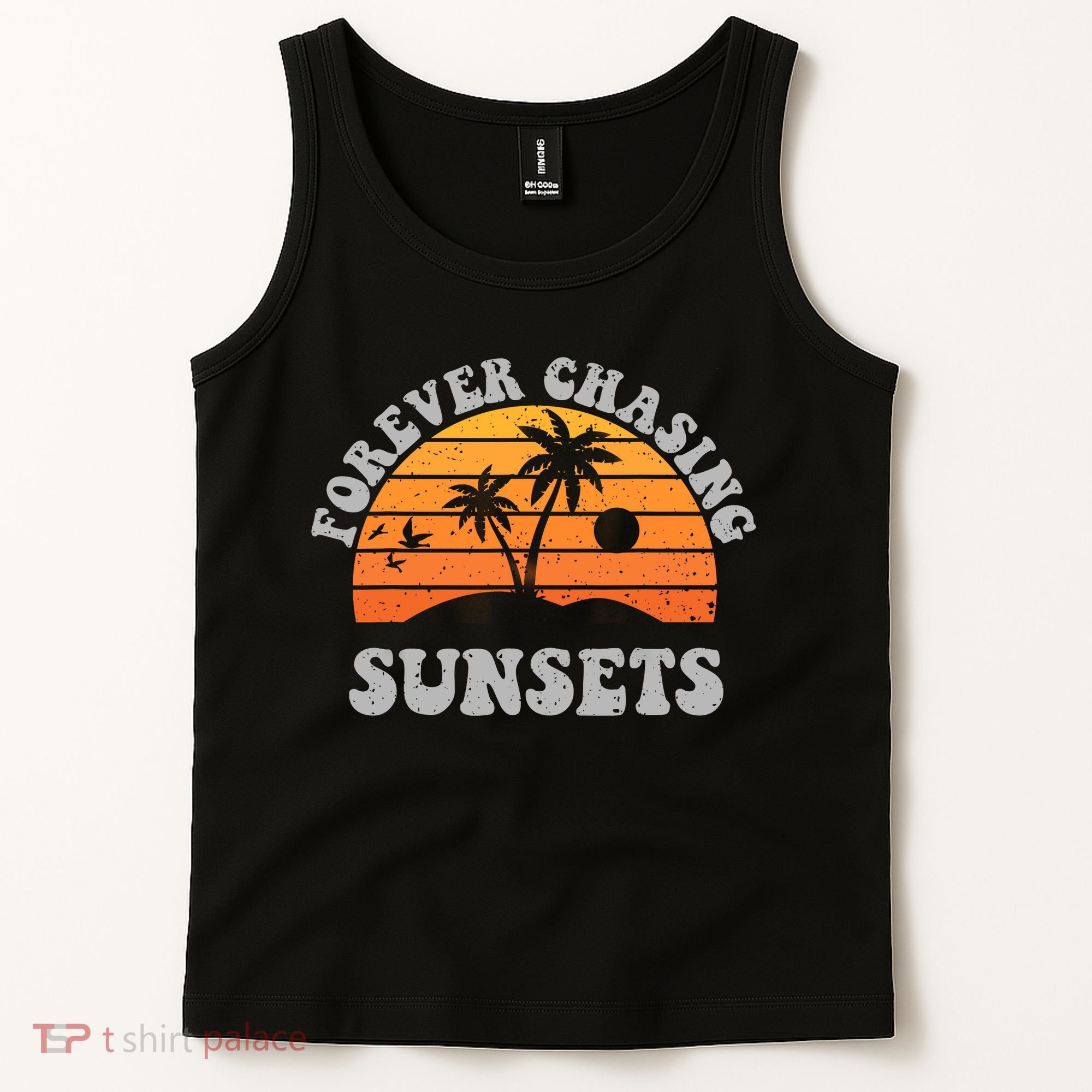 Forever Chasing Sunsets Funny Retro Sunset Photographer Men Tank Top