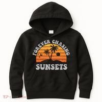 Forever Chasing Sunsets Funny Retro Sunset Photographer Men Kids Hoodie thumb 0