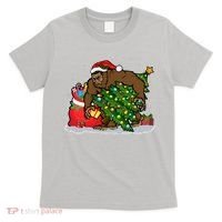 Funny Christmas Santa Sasquatch Bigfoot T-Shirt thumb 0