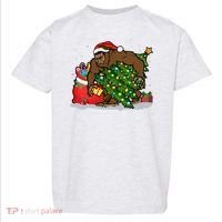 Funny Christmas Santa Sasquatch Bigfoot Toddler T-Shirt thumb 0