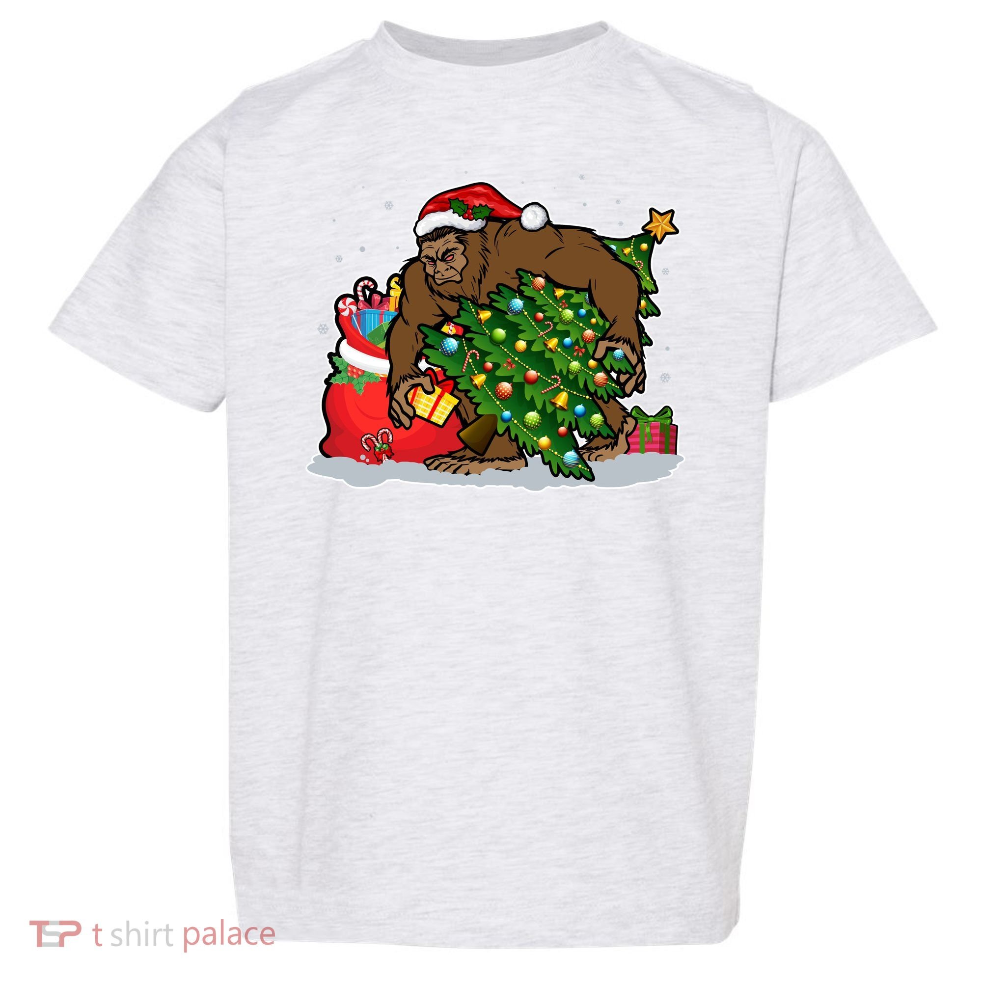 Funny Christmas Santa Sasquatch Bigfoot Toddler T-Shirt