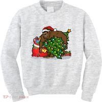 Funny Christmas Santa Sasquatch Bigfoot Kids Sweatshirt thumb 0