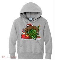 Funny Christmas Santa Sasquatch Bigfoot Kids Hoodie thumb 0