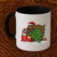Funny Christmas Santa Sasquatch Bigfoot Coffee Mug thumb 2