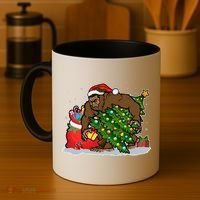 Funny Christmas Santa Sasquatch Bigfoot Coffee Mug thumb 4