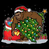 Funny Christmas Santa Sasquatch Bigfoot Women's Hoodie thumb 2