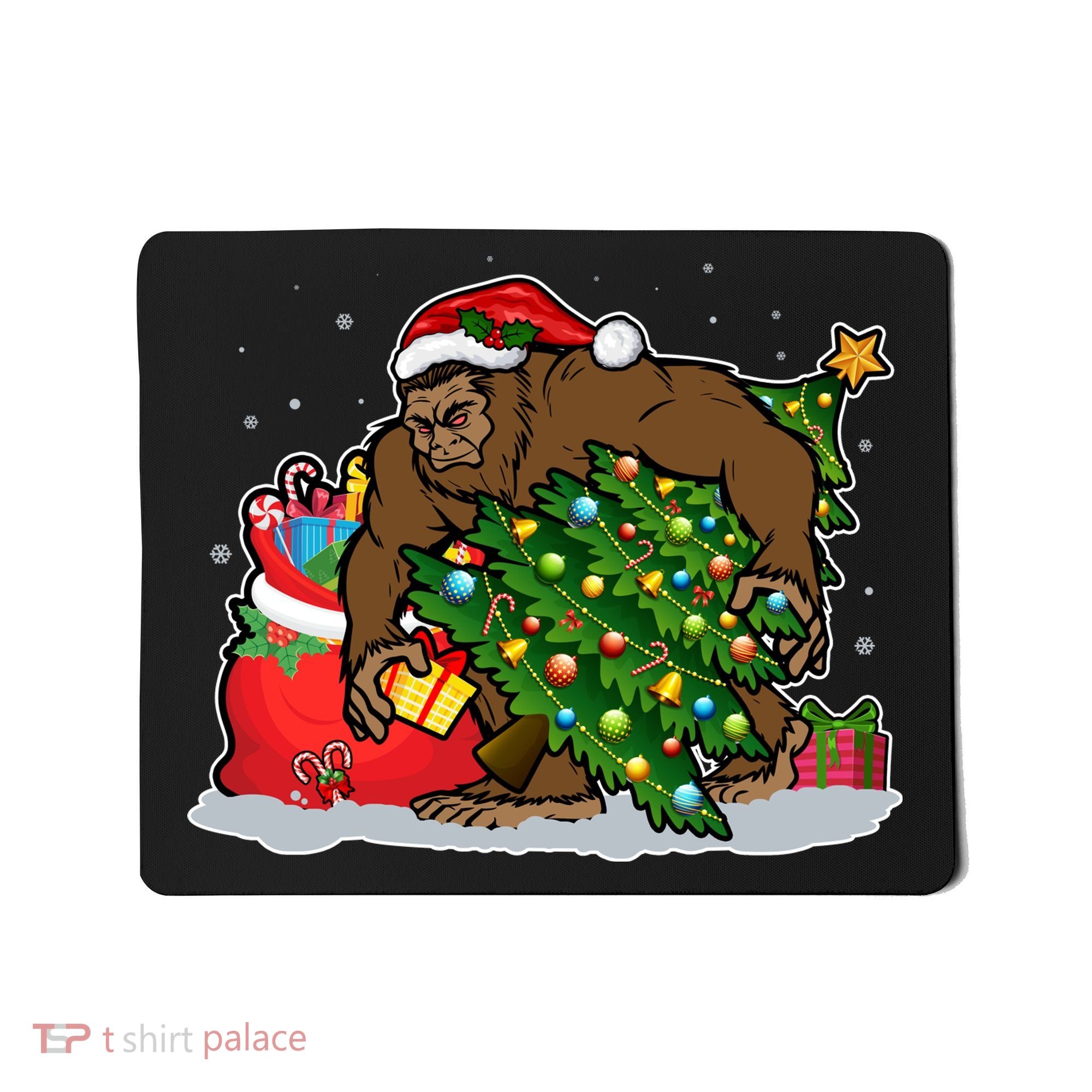 Funny Christmas Santa Sasquatch Bigfoot Mousepad