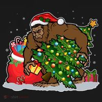 Funny Christmas Santa Sasquatch Bigfoot Mousepad thumb 1