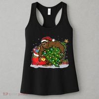 Funny Christmas Santa Sasquatch Bigfoot Women's Tank Top thumb 3