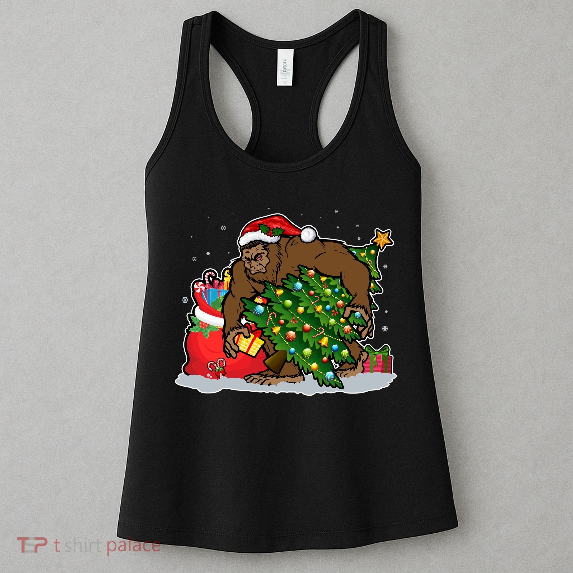 Funny Christmas Santa Sasquatch Bigfoot Women's Tank Top