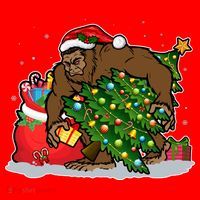 Funny Christmas Santa Sasquatch Bigfoot Santa Hat thumb 1